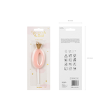 Zahlenkerze Rosa mit Krönchen -hey-Party.de- Zahlenkerzen -#Variante_ Zahl 0