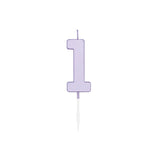 Zahlenkerze Lila Pastell, ca. 4,5 cm -#Variante_Zahl 1