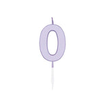 Zahlenkerze Lila Pastell, ca. 4,5 cm -#Variante_Zahl 0