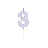 Zahlenkerze Lila Pastell, ca. 4,5 cm -#Variante_Zahl 3