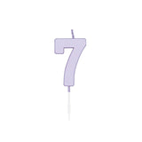 Zahlenkerze Lila Pastell, ca. 4,5 cm -#Variante_Zahl 7