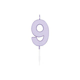 Zahlenkerze Lila Pastell, ca. 4,5 cm -#Variante_Zahl 9