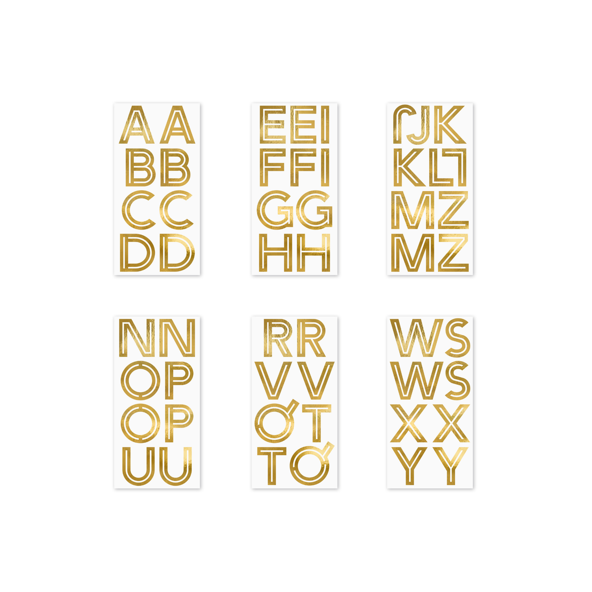 Aufkleber A-Z Gold 4cm -hey-Party.de- Aufkleber -#Variante_