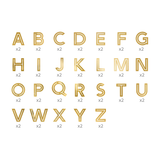 Aufkleber A-Z Gold 4cm -hey-Party.de- Aufkleber -#Variante_