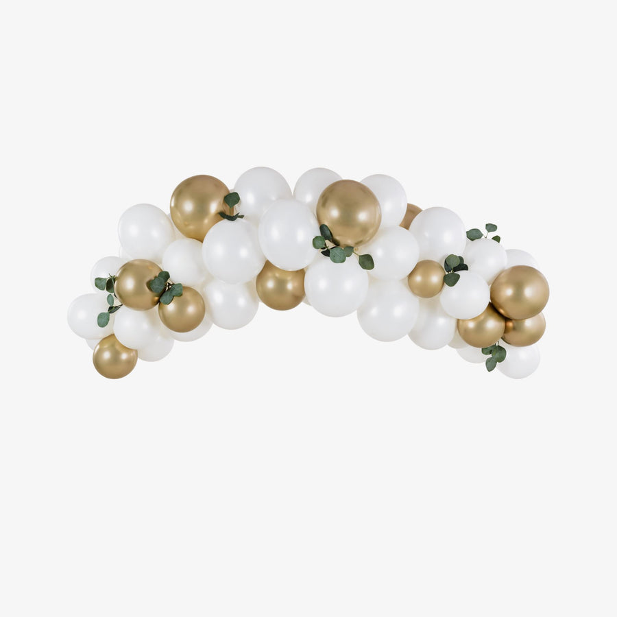 Ballongirlande DIY Set, Weiß-Gold