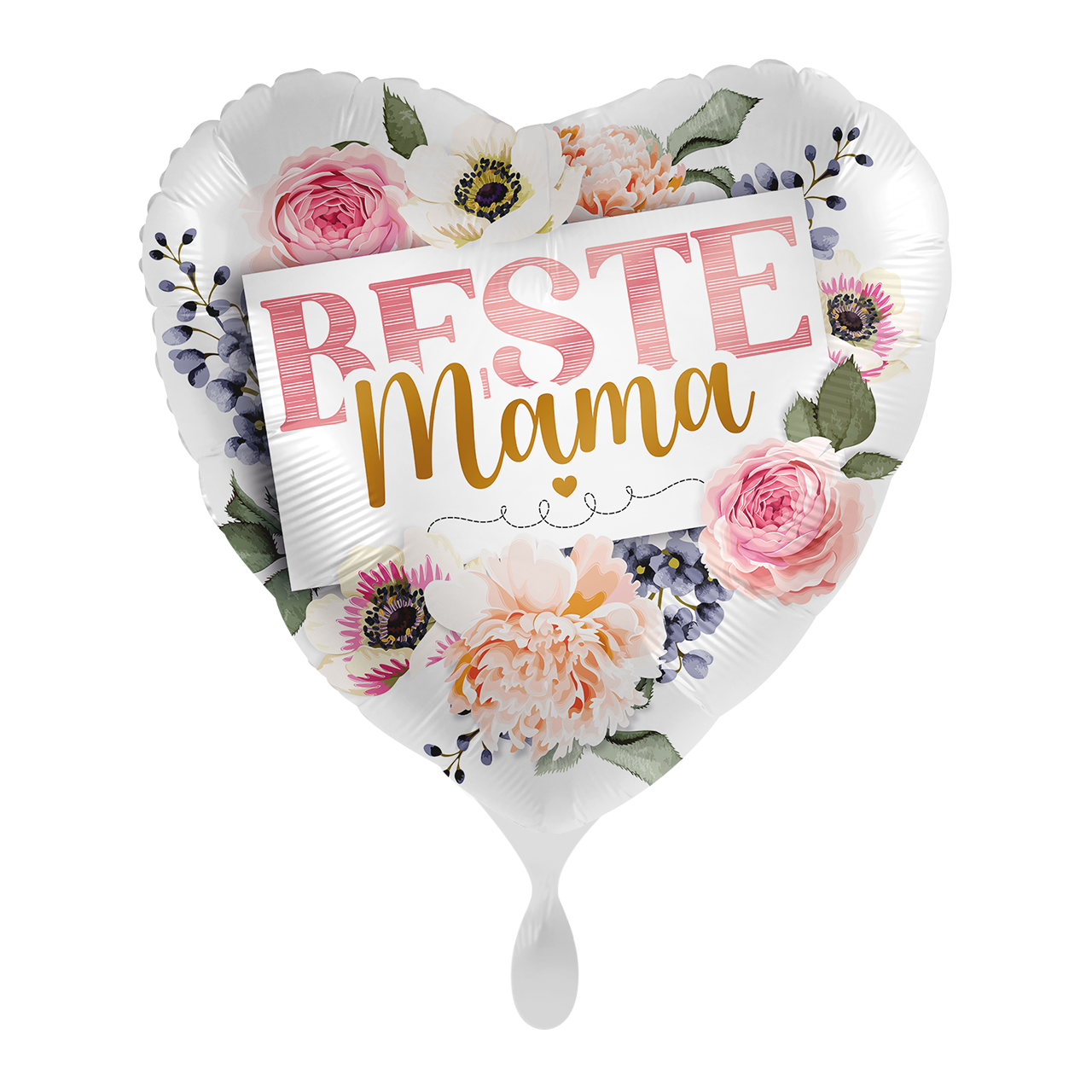 Folienballon Herz "Beste Mama" -hey-Party.de- Folienballons -#Variante_