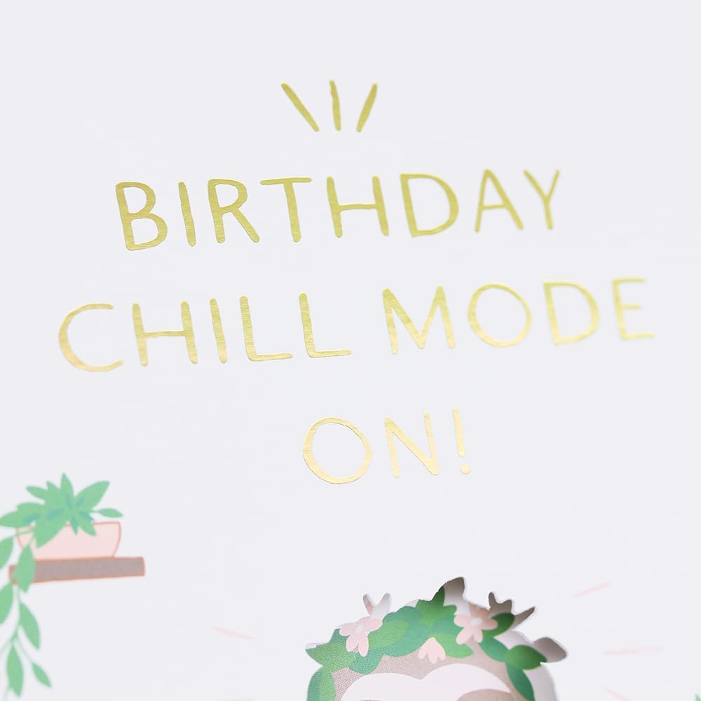 Musikkarte "Birthday Chill Mode" Faultier -hey-Party.de- Musikkarten -#Variante_