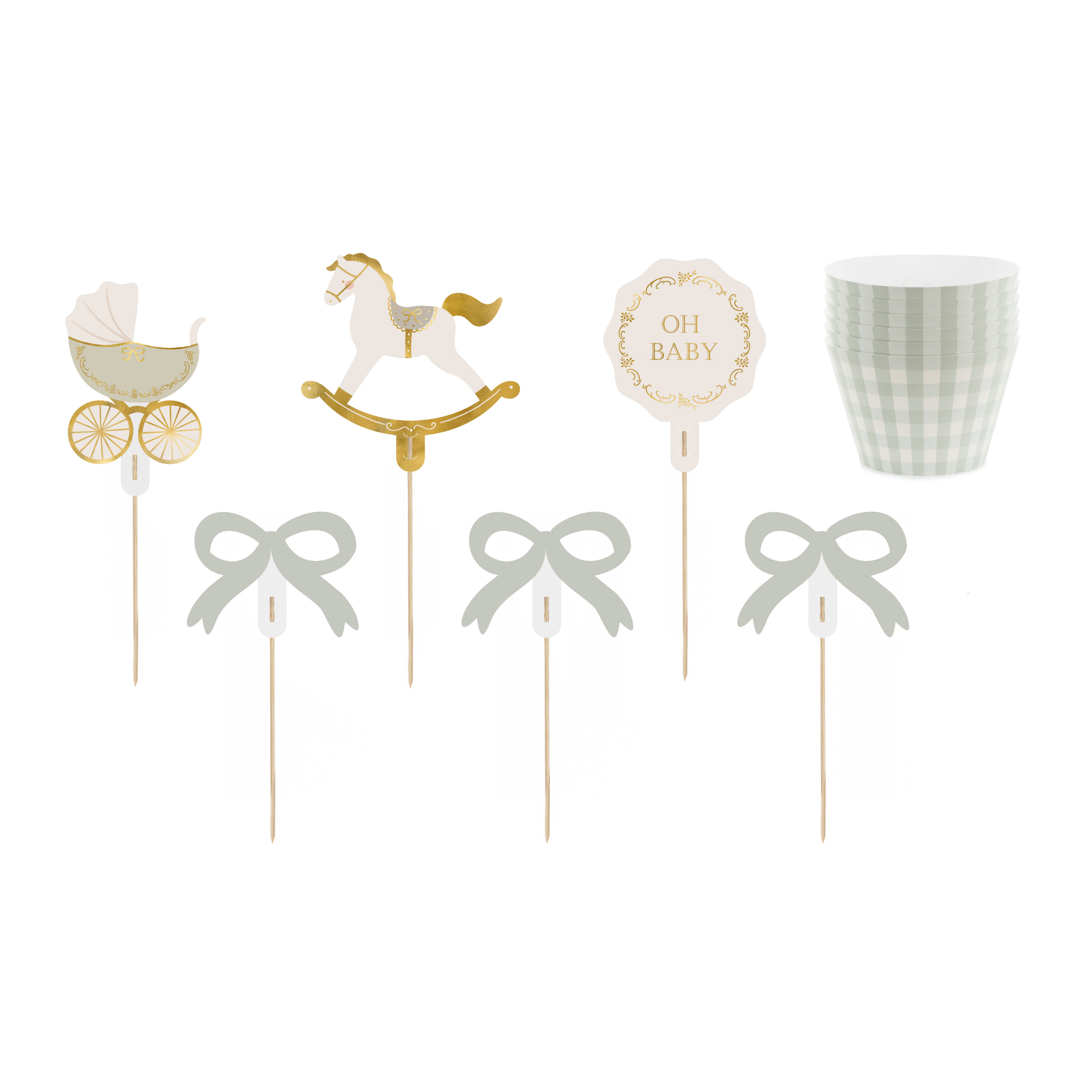 Cupcake Set „Oh Baby“ -hey-Party.de- Cupcake- und Kuchen-Topper -#Variante_