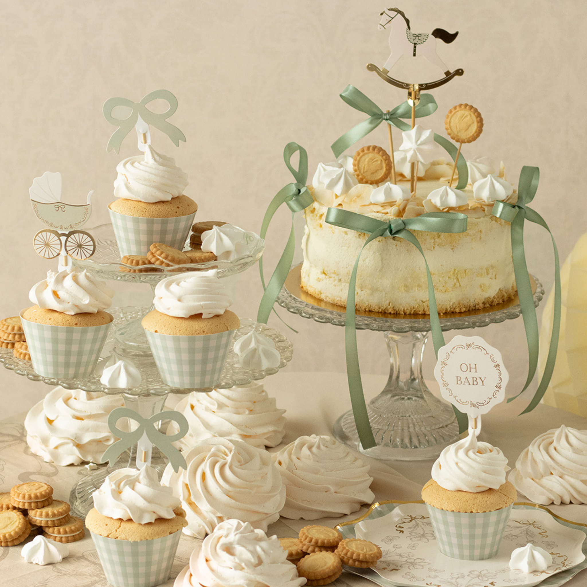 Cupcake Set „Oh Baby“ -hey-Party.de- Cupcake- und Kuchen-Topper -#Variante_