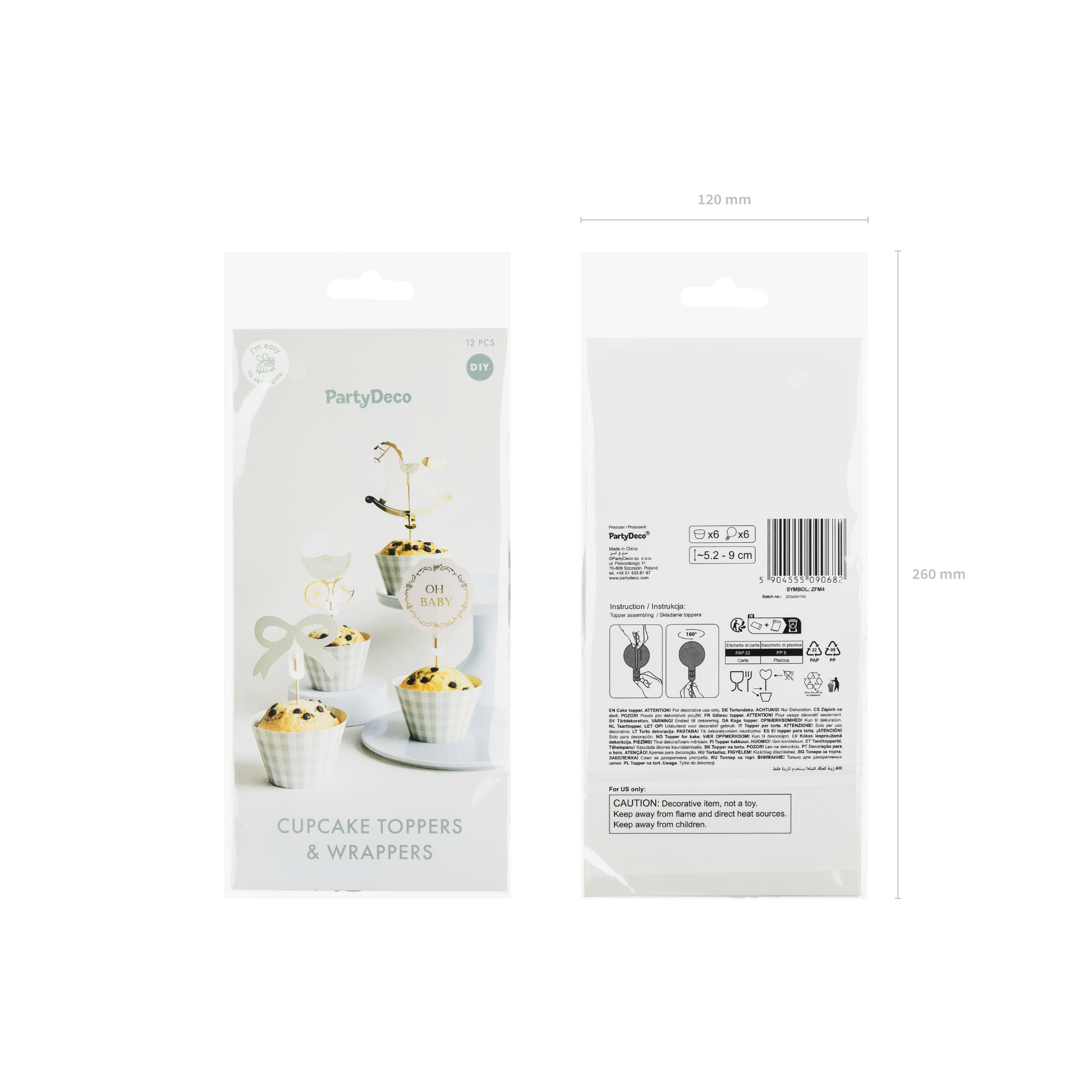 Cupcake Set „Oh Baby“ -hey-Party.de- Cupcake- und Kuchen-Topper -#Variante_