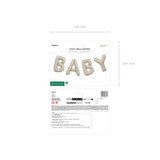Folienballon Girlande "BABY" Hellbeige Matt -hey-Party.de- Folienballons -#Variante_
