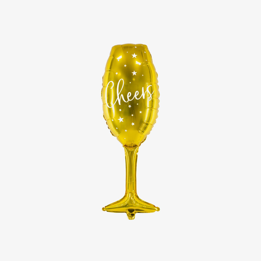 Folienballon Glas „Cheers“, Gold