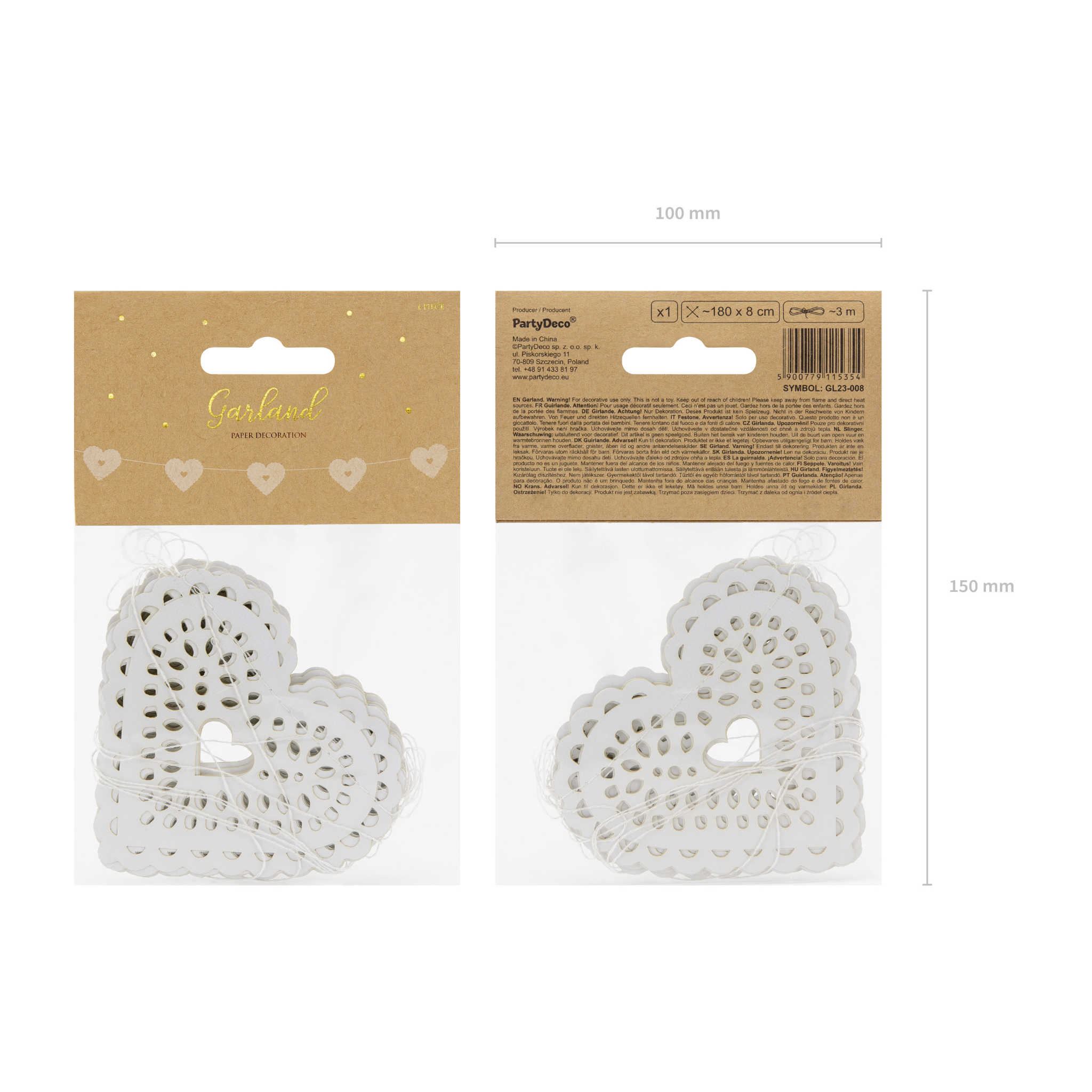 Girlande Herzen Weiß -hey-Party.de- Girlanden -#Variante_