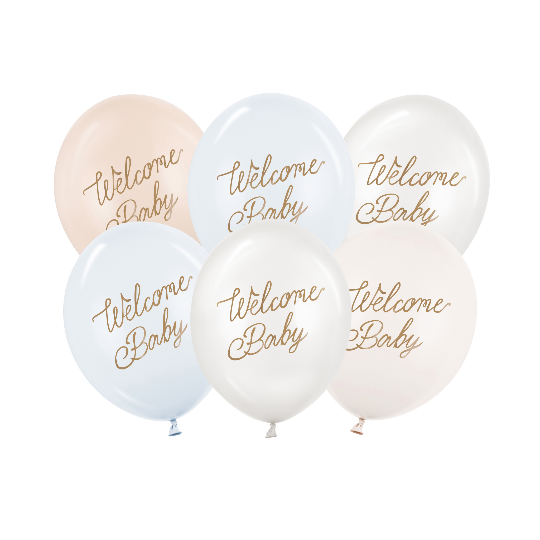 Luftballon-Set „Welcome Baby“ Blau -hey-Party.de- Latexballons -#Variante_
