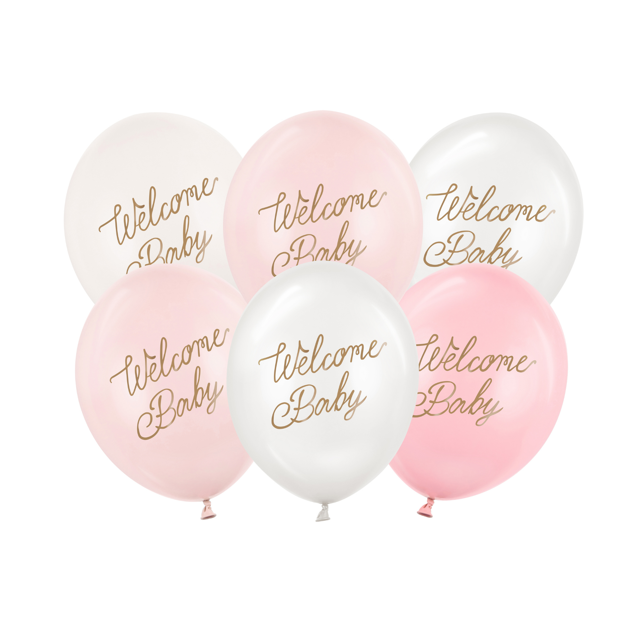 Luftballon-Set „Welcome Baby“ Rosa -hey-Party.de- Latexballons -#Variante_