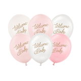 Luftballon-Set „Welcome Baby“ Rosa -hey-Party.de- Latexballons -#Variante_