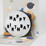 Pop-Up-Karte "Happy Birthday" Kreise Doppelkarte Quadratisch -hey-Party.de- Pop-up Karten -#Variante_