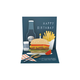 Pop-Up-Karte "Happy Birthday" Burger Doppelkarte Quadratisch -hey-Party.de- Pop-up Karten -#Variante_