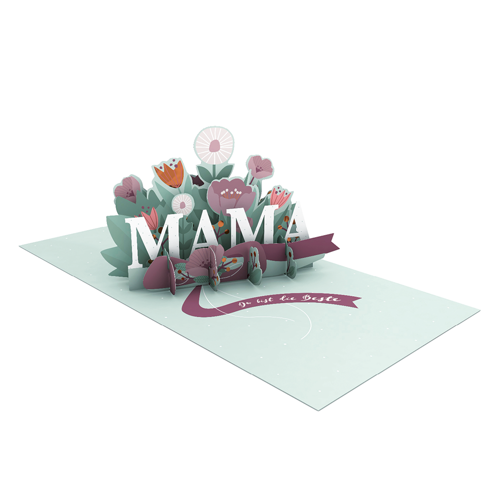 Pop-Up Karte "Mama" Doppelkarte Quadratisch -hey-Party.de- Pop-up Karten -#Variante_