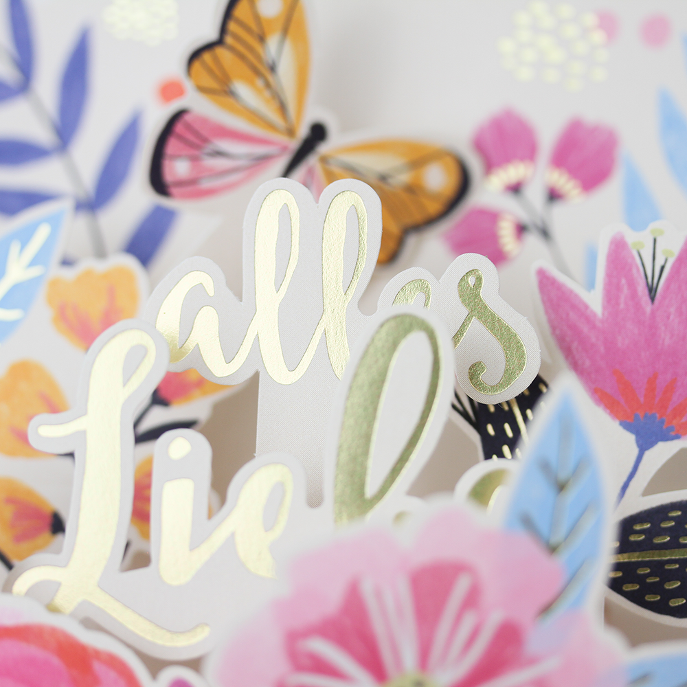 Pop-Up-Karte "Zum Geburtstag..." Blumen Doppelkarte Quadratisch -hey-Party.de- Pop-up Karten -#Variante_