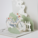 Pop-Up-Karte "Zur Hochzeit..." Fahrrad Doppelkarte Quadratisch -hey-Party.de- Pop-up Karten -#Variante_