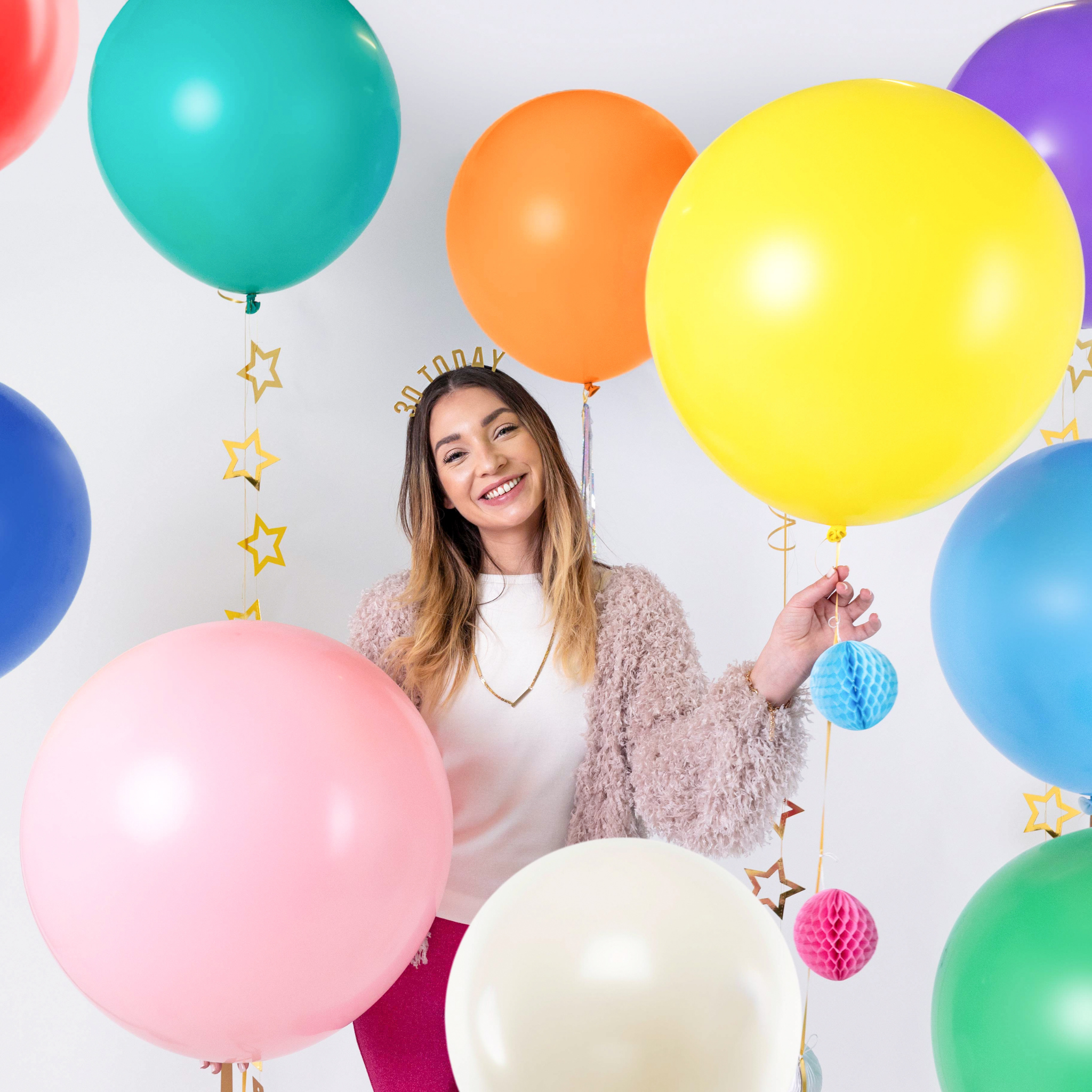 Riesenballon 60 cm Aquamarin -hey-Party.de- Latexballons -#Variante_