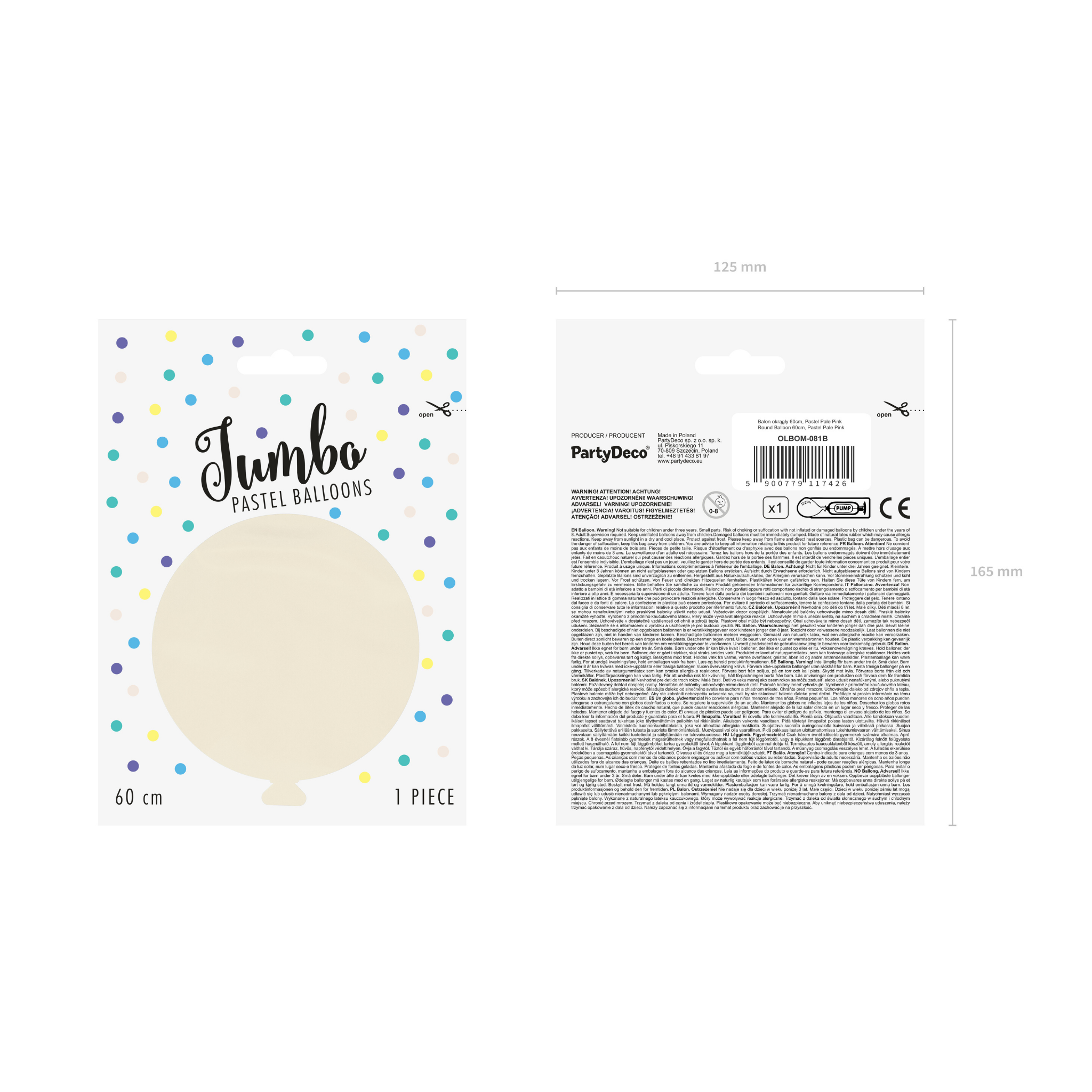 Riesenballon 60 cm Creme -hey-Party.de- Latexballons -#Variante_