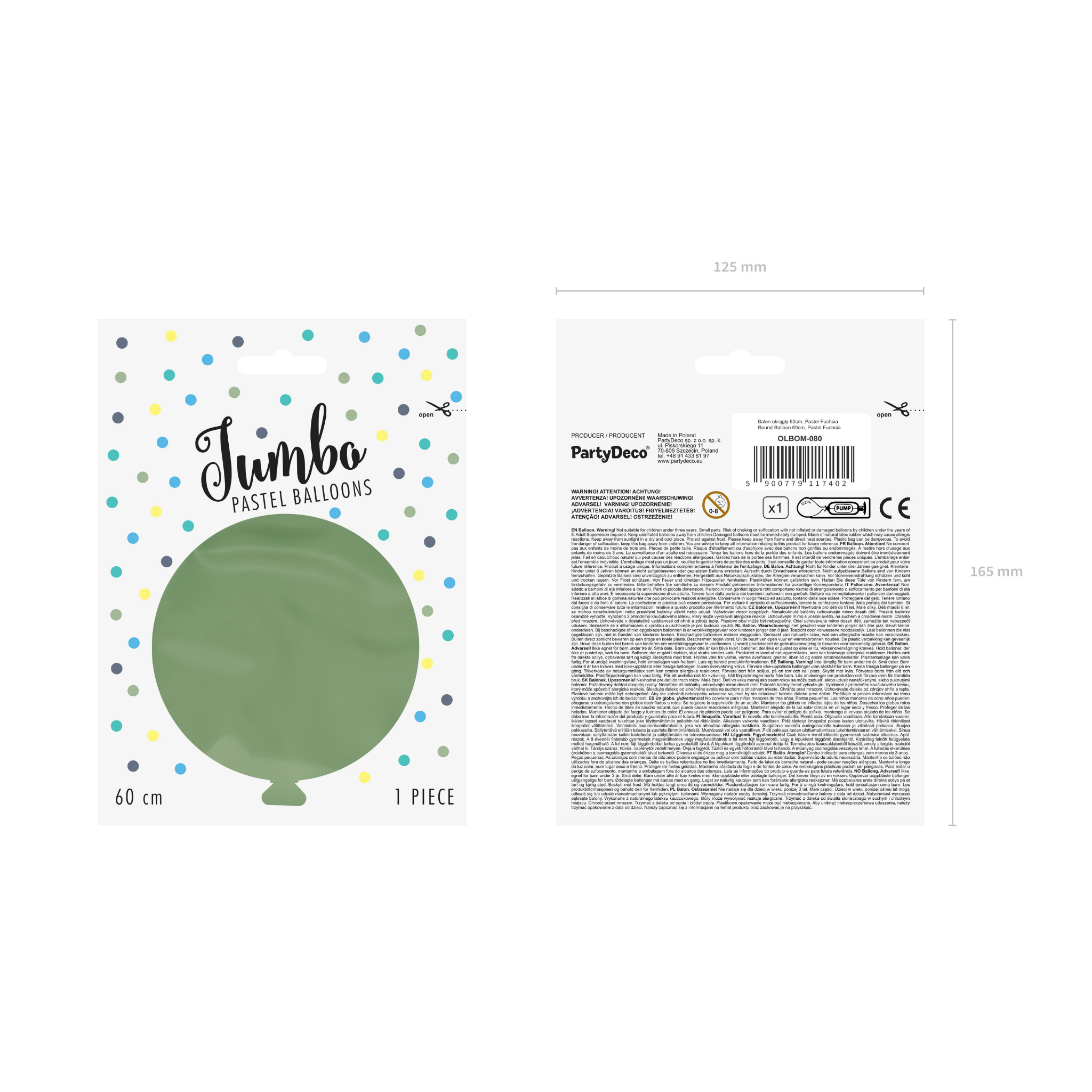 Riesenballon 60 cm Eukalyptus -hey-Party.de- Latexballons -#Variante_