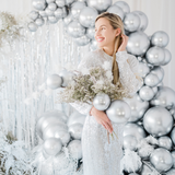 Riesenballon 60 cm Glossy Silber -hey-Party.de- Latexballons -#Variante_