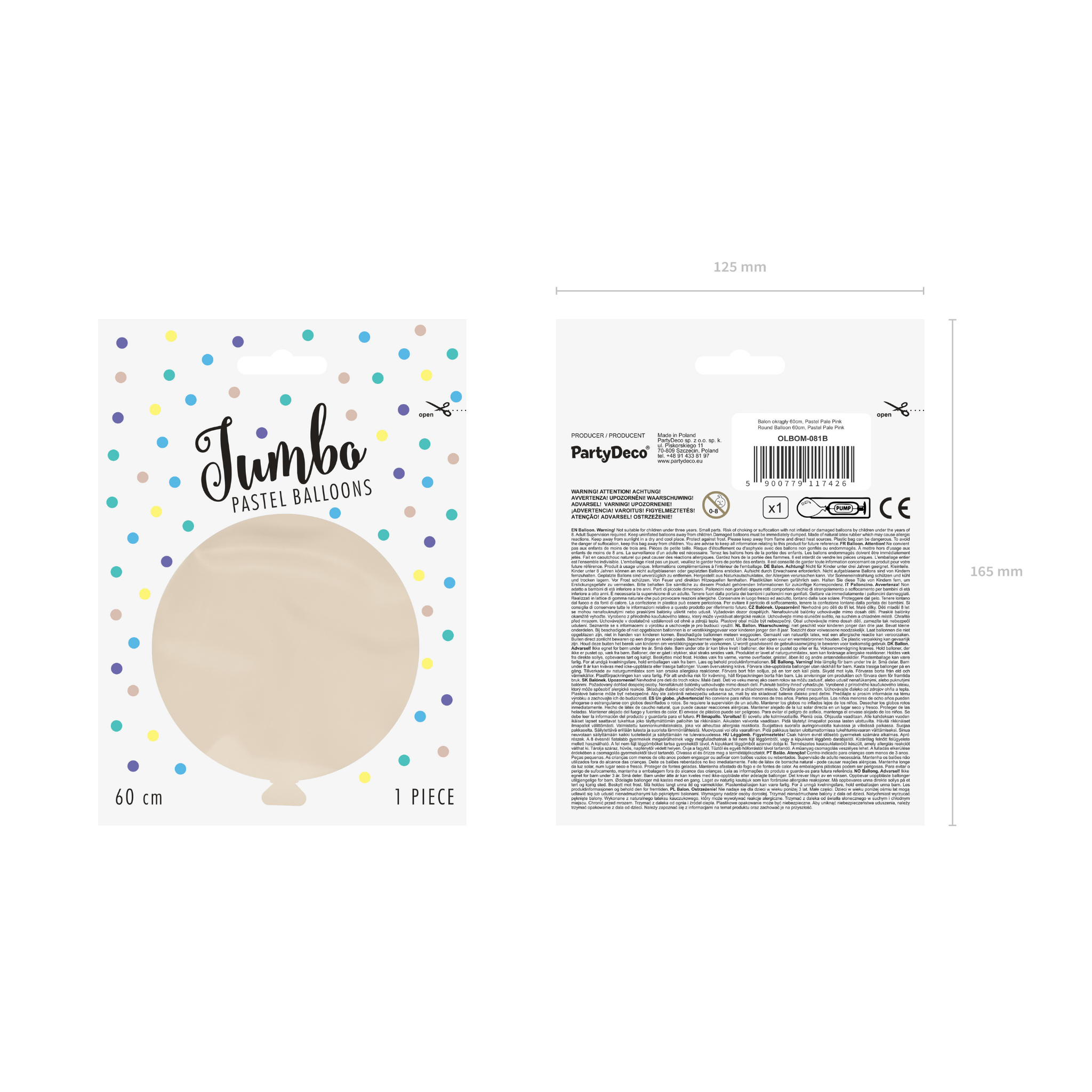 Riesenballon 60 cm Hellbeige -hey-Party.de- Latexballons -#Variante_