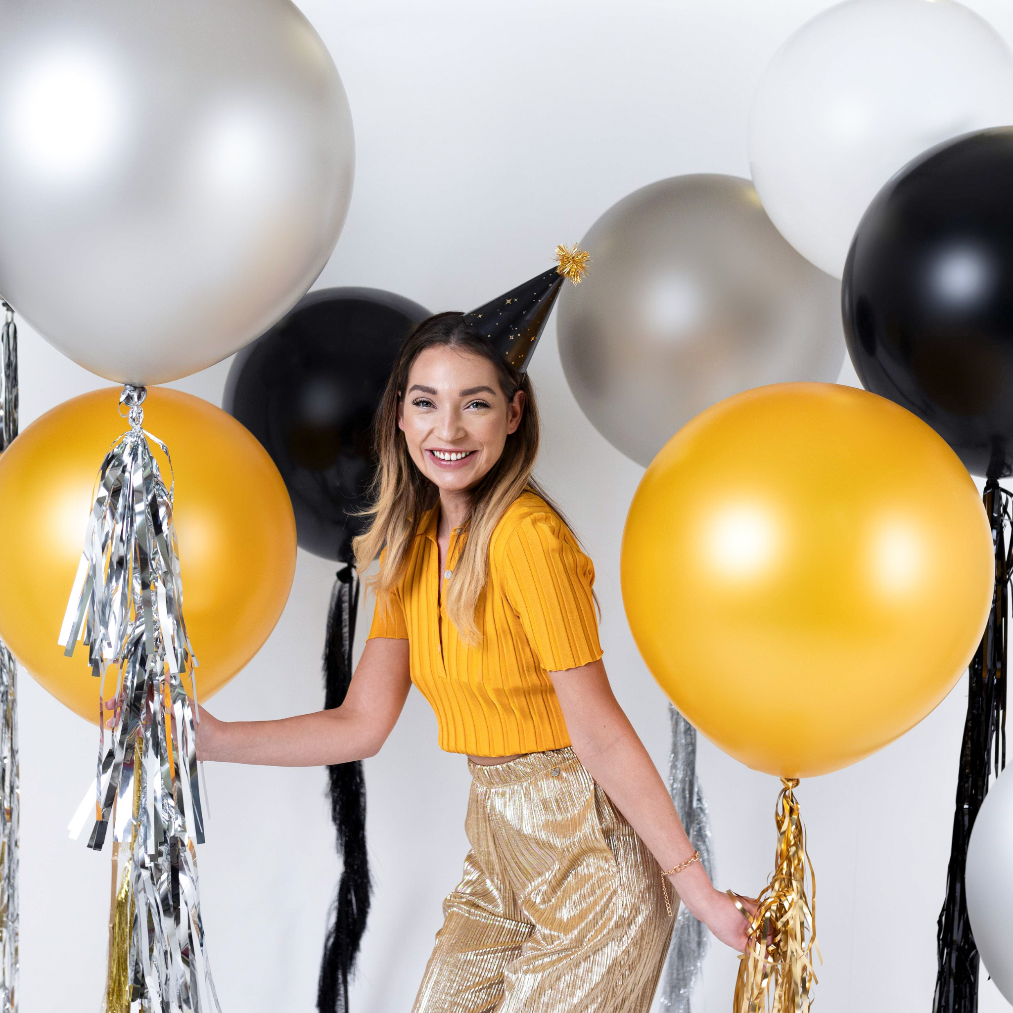 Riesenballon 60 cm Schwarz -hey-Party.de- Latexballons -#Variante_60 cm, 100 cm