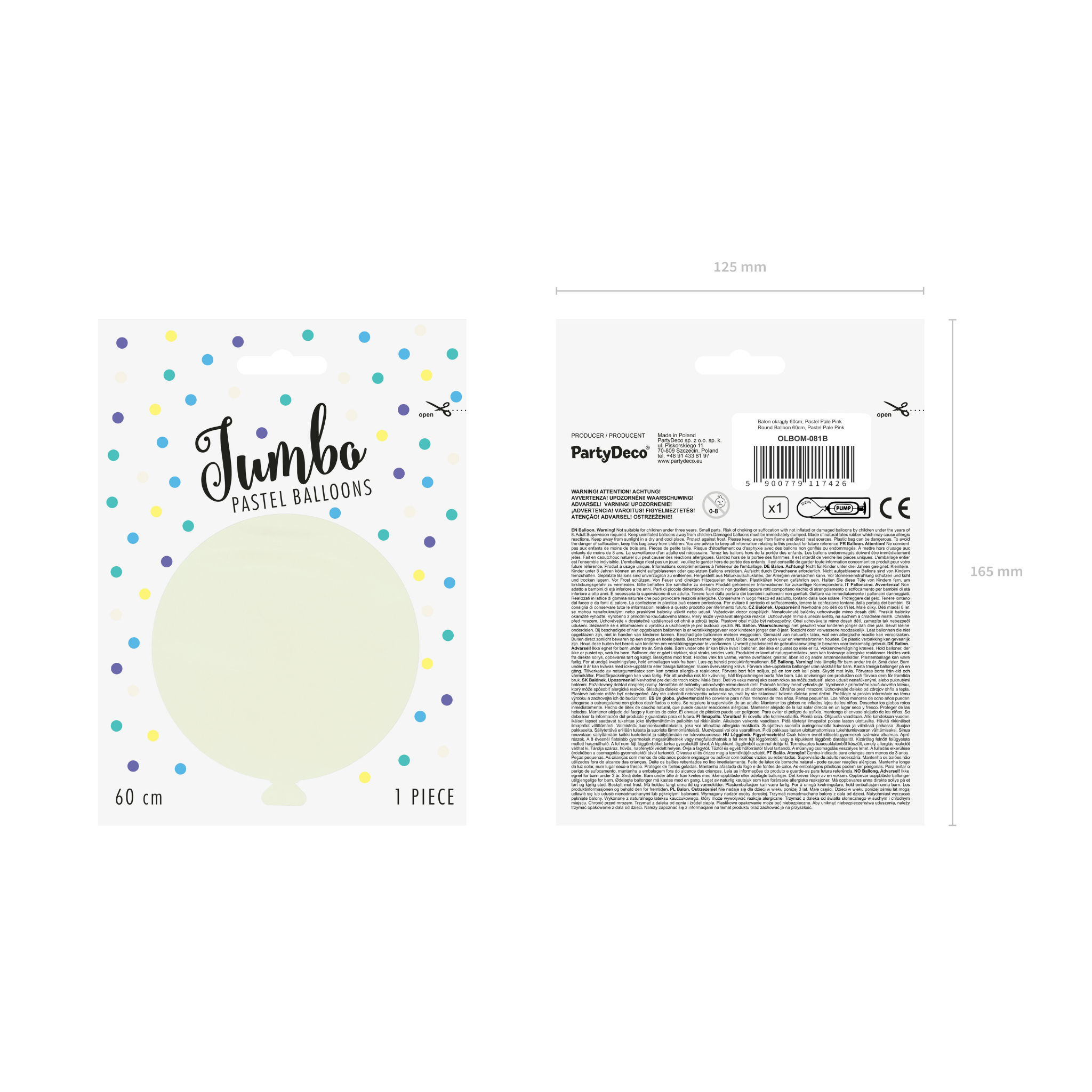 Riesenballon 60 cm Weiß -hey-Party.de- Latexballons -#Variante_60 cm