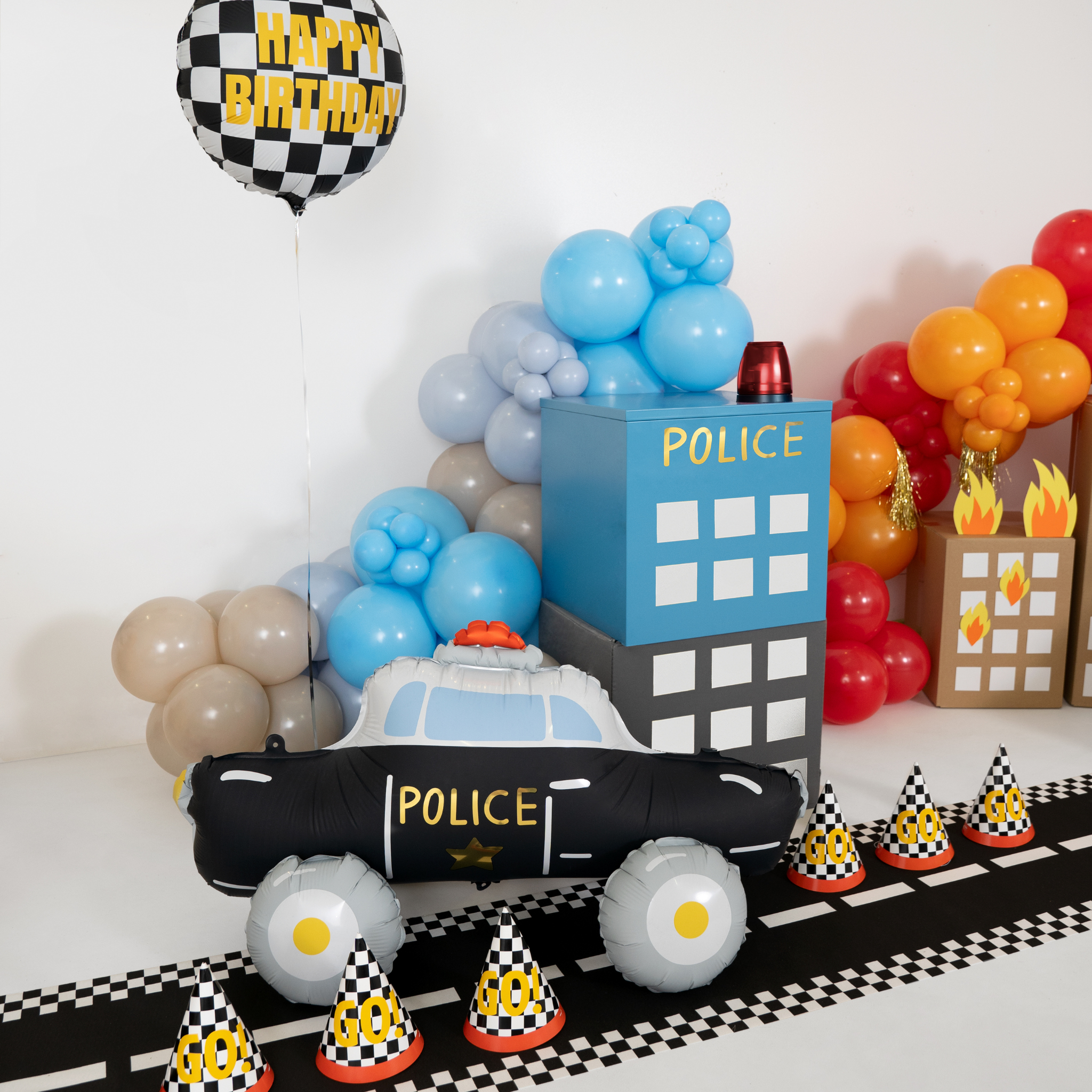Stehender Folienballon Polizeiwagen -hey-Party.de- Folienballons -#Variante_